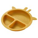 Assiette bébé en silicone jaune à 3 compartiments en forme de girafe (Ø20 cm)