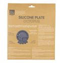 Assiette bébé en silicone bleu à 3 compartiments en forme de pieuvre (Ø20 cm)