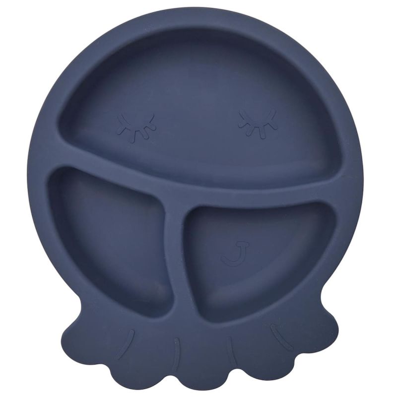 Assiette bébé en silicone bleu à 3 compartiments en forme de pieuvre (Ø20 cm) Assiette bébé en silicone bleu à 3 compartiments en forme de pieuvre (Ø20 cm)