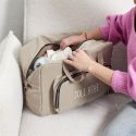 Sac de transport en coton gris pour bébé multi-rangements (L40 cm)