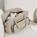 Sac de transport en coton gris pour bébé multi-rangements (L40 cm)