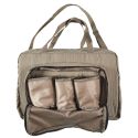 Sac de transport en coton gris pour bébé multi-rangements (L40 cm)