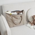 Tote bag bébé en coton gris avec fermeture zippée (50x38 cm)