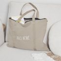 Tote bag bébé en coton gris avec fermeture zippée (50x38 cm)