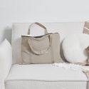 Tote bag bébé en coton gris avec fermeture zippée (50x38 cm)