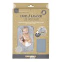 Tapis à langer de voyage en polyester imperméable gris pliable en 3 (68,5X35,5cm)