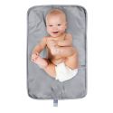 Tapis à langer de voyage en polyester imperméable gris pliable en 3 (68,5X35,5cm)