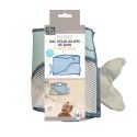 Sac de rangement pour jouets de bain bleu à ventouse en forme baleine
