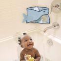 Sac de rangement pour jouets de bain bleu à ventouse en forme baleine