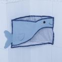 Sac de rangement pour jouets de bain bleu à ventouse en forme baleine