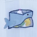 Sac de rangement pour jouets de bain bleu à ventouse en forme baleine