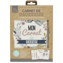 Carnet de grossesse blanc et doré de 52 pages et 2 planches de stickers