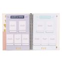 Carnet de grossesse blanc et doré de 52 pages et 2 planches de stickers