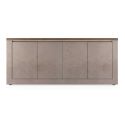 Buffet 4 portes aspect minéral bronze plateau bois Mercure avec LED - ISALIA BRONZE