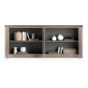 Buffet 4 portes aspect minéral bronze plateau bois Mercure avec LED - ISALIA BRONZE
