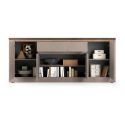 Buffet 4 portes 1 tiroir aspect minéral bronze plateau bois Mercure avec LED - ISALIA BRONZE