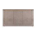 Buffet 3 portes aspect minéral bronze plateau bois Mercure avec LED - ISALIA BRONZE