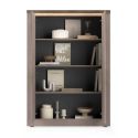 Rangement 2 portes aspect minéral bronze plateau bois Mercure avec LED - ISALIA BRONZE