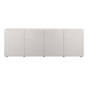 Buffet 4 portes blanc façades relief à stries verticales - JANEIRO BLANC