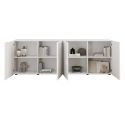 Buffet 4 portes blanc façades relief à stries verticales - JANEIRO BLANC