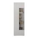 Vitrine 1 porte blanc façades relief à stries verticales - JANEIRO BLANC