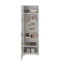Vitrine 1 porte blanc façades relief à stries verticales - JANEIRO BLANC