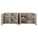 Buffet 4 portes beige façades relief à stries verticales - JANEIRO BEIGE