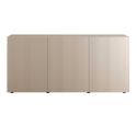 Buffet 3 portes beige façades relief à stries verticales - JANEIRO BEIGE
