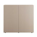 Rangement 2 portes beige façades relief à stries verticales - JANEIRO BEIGE