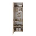 Vitrine 1 porte beige façades relief à stries verticales - JANEIRO BEIGE
