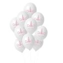 10 ballons blancs à motifs licorne (Ø18 cm)