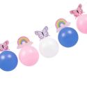 Guirlande de 6 ballons décoratifs (rose, blanc et violet) thème papillon