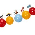 Guirlande de 6 ballons décoratifs (bleu, jaune et rouge) thème dinosaure