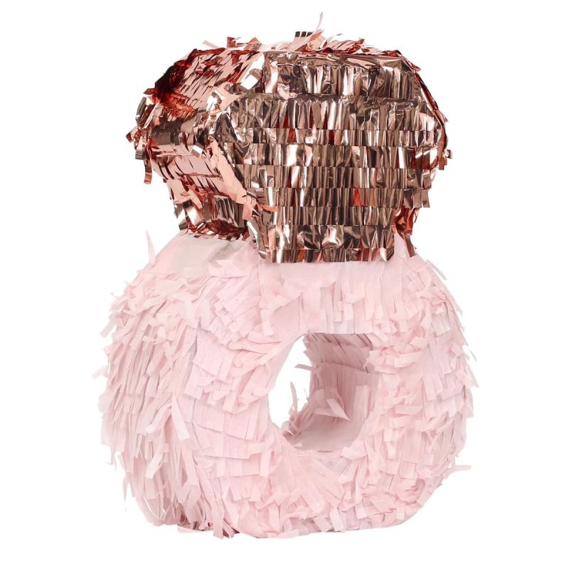 Piñata forme bague rose et doré à Garnir H26,5cm