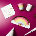 6 assiettes en carton arc en ciel (L23cm)