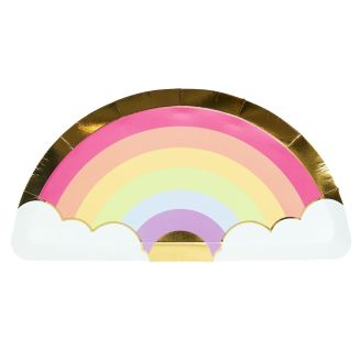 6 assiettes en carton arc en ciel (L23cm)