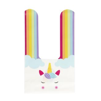 10 sacs à bonbons en polypropylène thème licorne