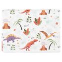 Nappe en papier blanc à motifs dinosaures (183x137 cm)