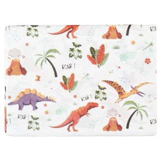 Nappe en papier blanc à motifs dinosaures (183x137 cm)
