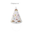 Kit festif de 54 accessoires d’anniversaire en papier blanc motifs licorne
