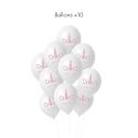 Kit festif de 54 accessoires d’anniversaire en papier blanc motifs licorne