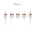 Kit festif de 54 accessoires d’anniversaire en papier blanc motifs licorne