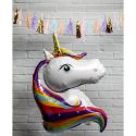 Ballon en aluminium en forme de licorne H100 cm