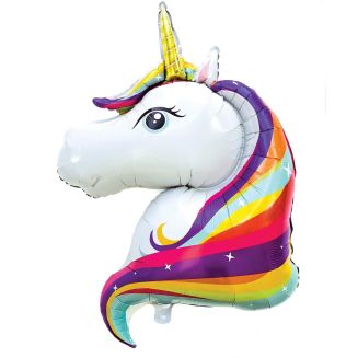 Ballon en aluminium en forme de licorne H100 cm