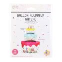 Ballon en aluminium en forme de gâteau d'anniversaire H75 cm