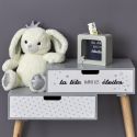 Tirelire enfant en MDF crème en forme de valise