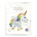 Ballon 3D en aluminium sur pied en forme de licorne (H60cm)