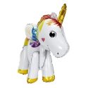 Ballon 3D en aluminium sur pied en forme de licorne (H60cm)