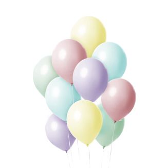 10 ballons Ø18 cm couleurs pastel