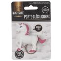 Porte-clés licorne blanc et rose avec sons et lumières intégrés
